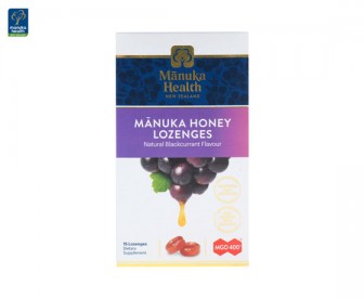 Manuka Health 蜜纽康 MGO400+麦卢卡蜂蜜黑加仑口味润喉糖 15粒（保质期：2023.01）